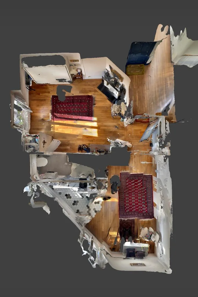 Plan d'appartement parisien vectorisé à partir d'un scan LiDAR