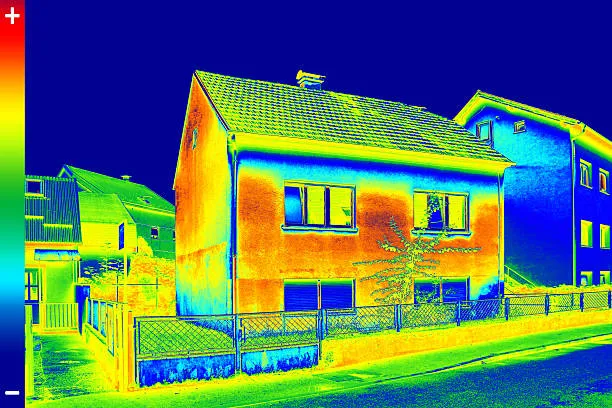 Thermographie infrarouge révélant les déperditions thermiques